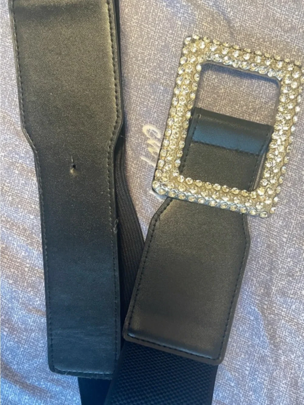 New Rhinestone Buckle Stretch Belt-30 inches